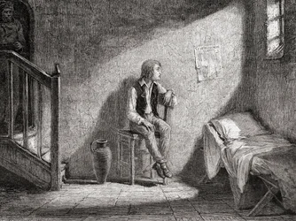 O Delfim em cativeiro em 1792, gravado por Theodor Meyer-Heine